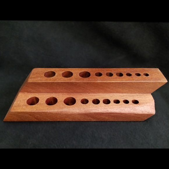 Solid wood makeup Brush Holder